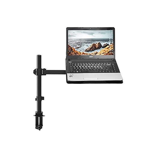 Gadget Wagon Laptop Desk Arm with Clamp and Grommet, Swivel and Tilt Function (Arm with Laptop Tray) - Image 1