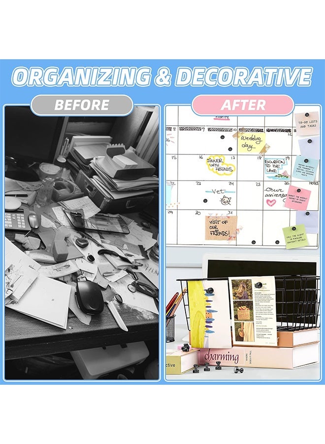 20 قطعة من مغناطيس الثلاجة القوي، مغناطيس ثلاجة أسود، دبابيس دفع مغناطيسية، مغناطيس قوي للسبورة البيضاء للخزانة، الخريطة، المطبخ، المكتب، المدرسة، البالغين - Image 5