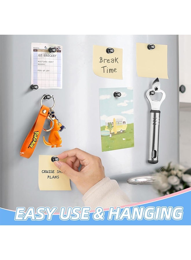 20 قطعة من مغناطيس الثلاجة القوي، مغناطيس ثلاجة أسود، دبابيس دفع مغناطيسية، مغناطيس قوي للسبورة البيضاء للخزانة، الخريطة، المطبخ، المكتب، المدرسة، البالغين - Image 4