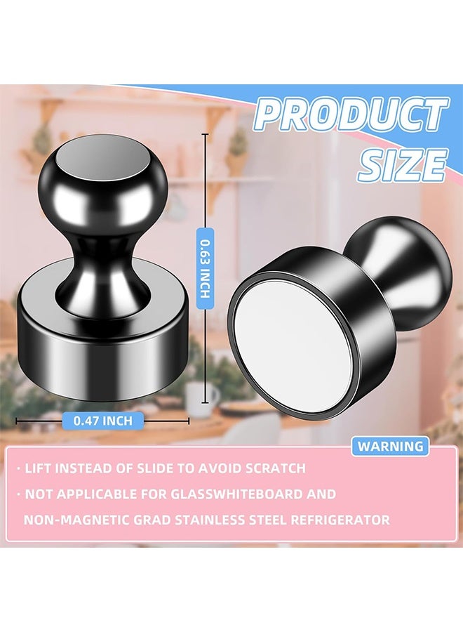 20 قطعة من مغناطيس الثلاجة القوي، مغناطيس ثلاجة أسود، دبابيس دفع مغناطيسية، مغناطيس قوي للسبورة البيضاء للخزانة، الخريطة، المطبخ، المكتب، المدرسة، البالغين - Image 2