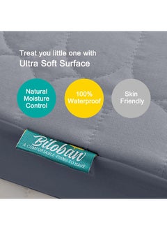 Biloban Crib Mattress Protector 2 Pack Pad Waterproof, Quilted Crib Mattress Cover Sheets Fitted, Absorbent & Noiseless Toddler Mattress Protector Fit Baby Toddler Bed Mattress Pad (52” x 28”), Grey & White  - Image 4