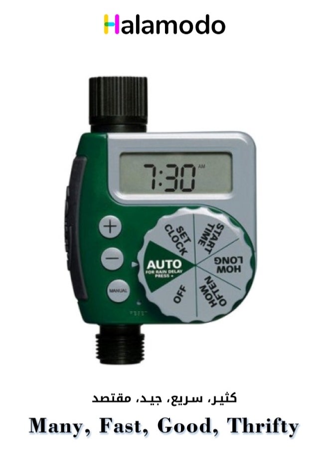 HALAMODO - Single Outlet Programmable Hose Faucet Timer Green Grey 6.7 x 3.1 x 10.2inch - Image 1
