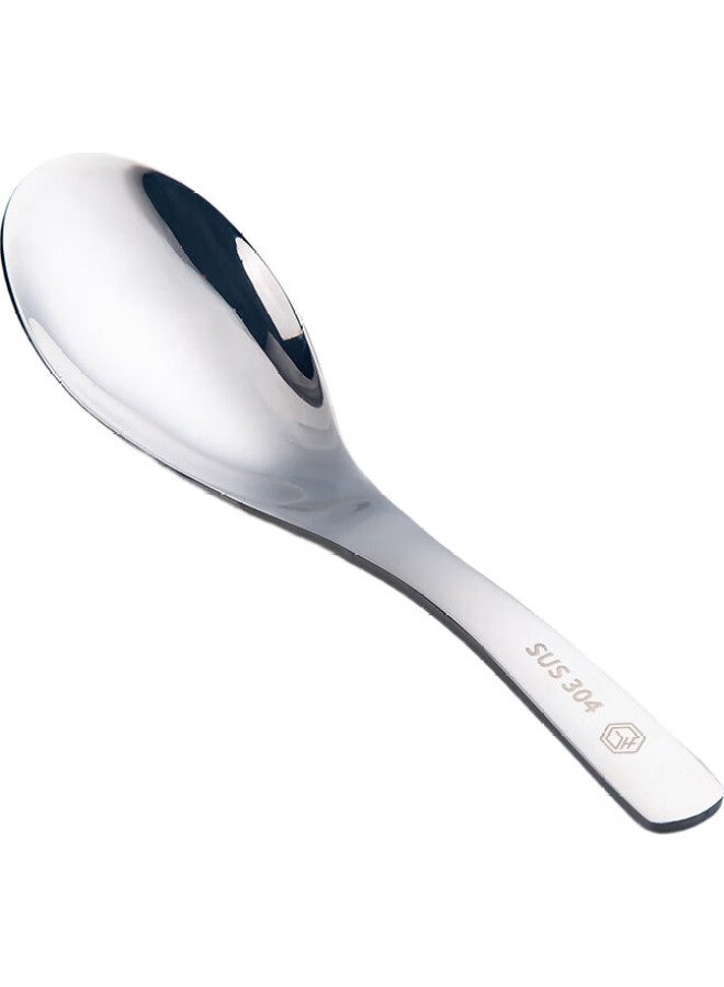 JD.com Jingzao 304 Stainless Steel Spoons, Household Short-Handled Soup Spoons, Thick Round-Bottom Dining Spoons, Mixing Spoons, 2-Piece Set - Image 3