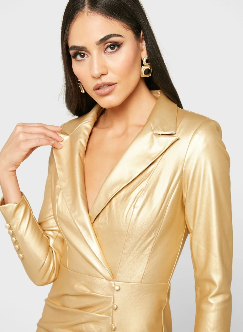 lavish alice Metallic Blazer Dress