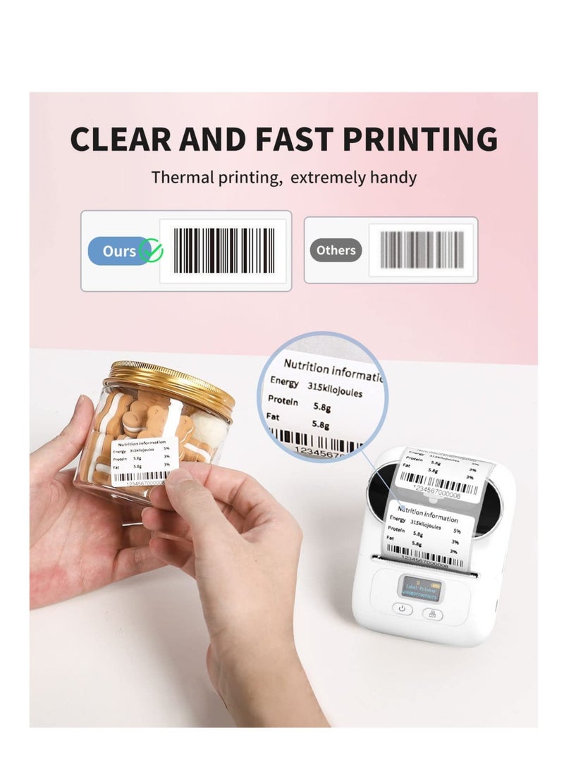 Phomemo M110 Portable Thermal Label Printer Bluetooth Connection Apply For Labeling Shipping Office Cable Retail Barcode And More with 1 40×30mm Label Roll White - Image 5