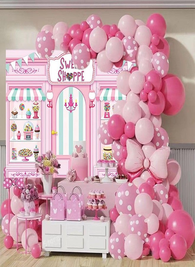 RUYI Sweet Shoppe Backdrop 7x5FT Pink Donut Ice Cream Candy Sweet Shoppe Photography Background Girls Birthday Party Cake Table Decorations - Image 3