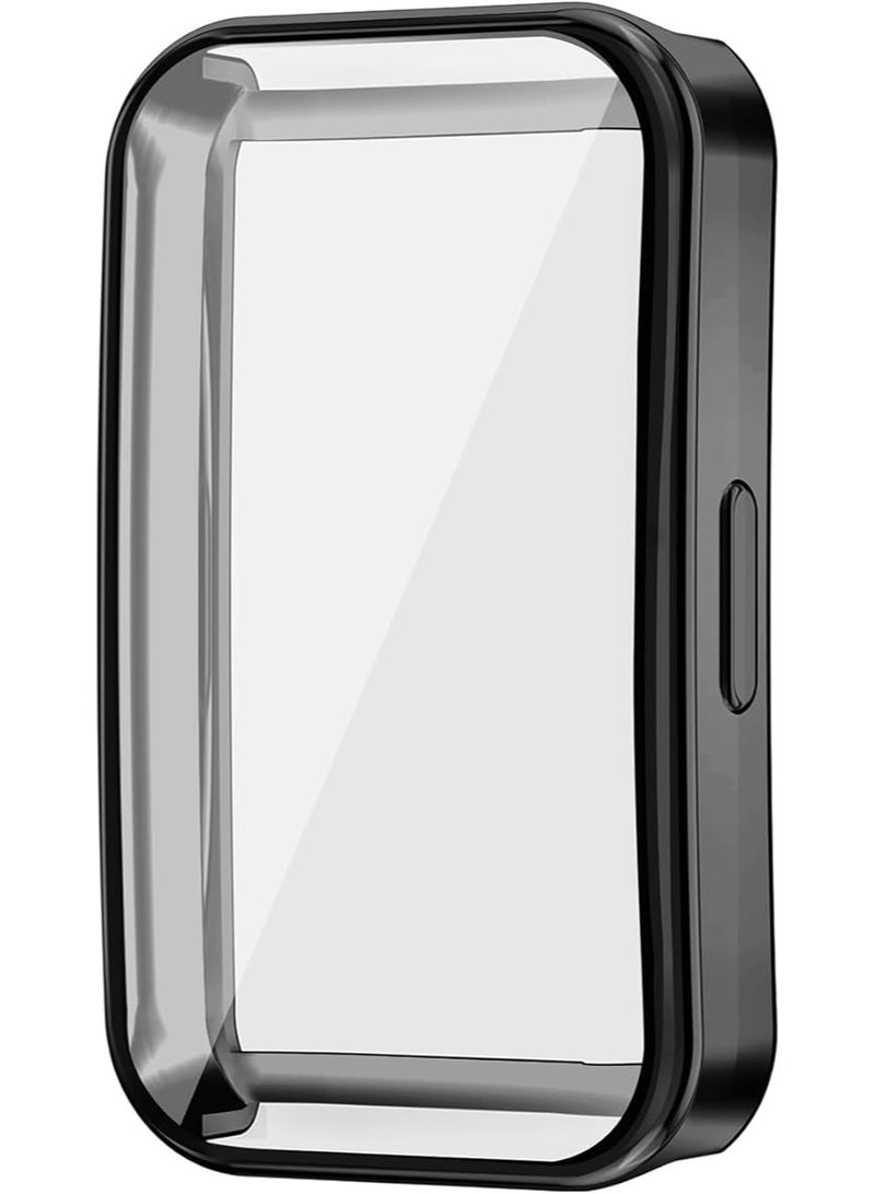 QIRG حالات حماية الشاشة 3 عبوات متوافقة مع هواوي باند 8/9/10، غلاف واقي ناعم TPU شامل مع إطار واقي (شفاف/أسود/ذهبي) - Image 2