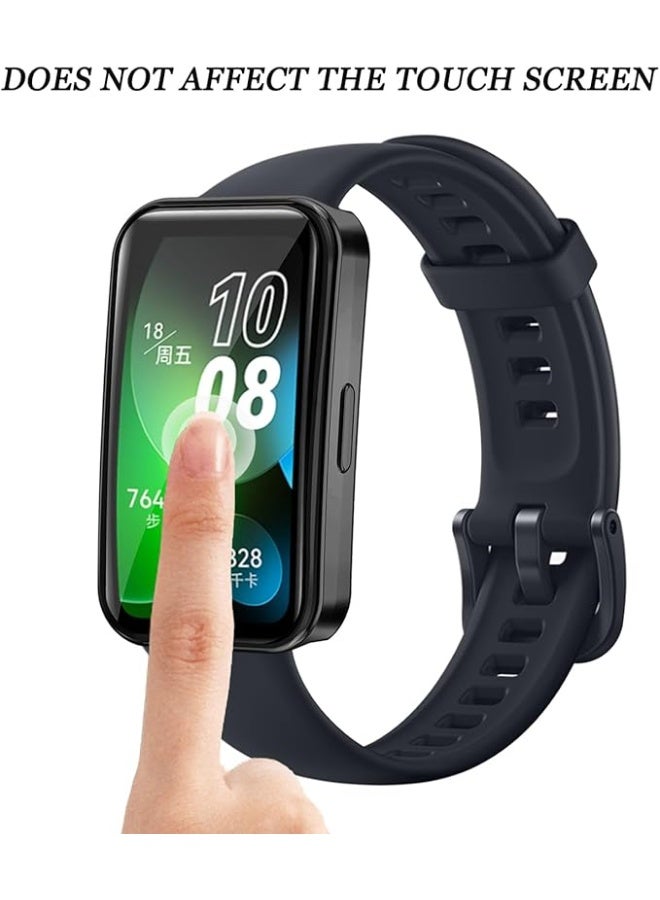 QIRG حالات حماية الشاشة 3 عبوات متوافقة مع هواوي باند 8/9/10، غلاف واقي ناعم TPU شامل مع إطار واقي (شفاف/أسود/ذهبي) - Image 4