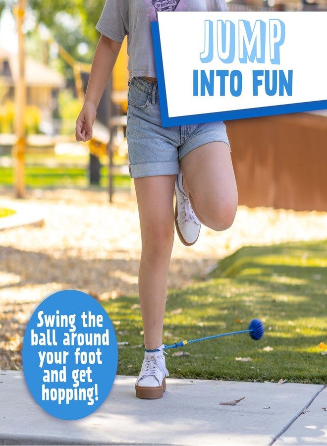 Just Jump It قفز فقط - كرة قفز كاحل أصلية ريترو للتمارين والرشاقة للأعمار من 4 سنوات وما فوق - زرقاء - Image 2