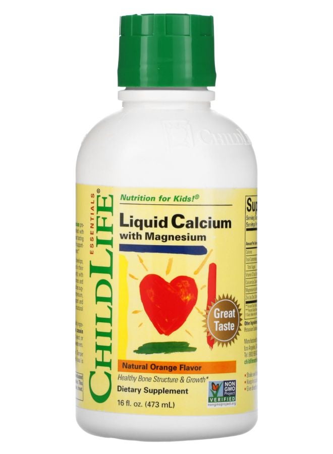Essentials Liquid Calcium with Magnesium Natural Orange 16 fl oz (473 ml)