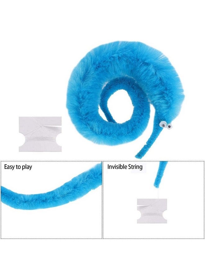 HICOBER Magic Tricks Kit Set Worm Toys, Fuzzy Worms on a String with Invisible String Wiggly Twisty Carnival Party Favors for Kids, Cat, Caterpillar Soft Toy for Party Supplies, Mixed Fuzzy Worms