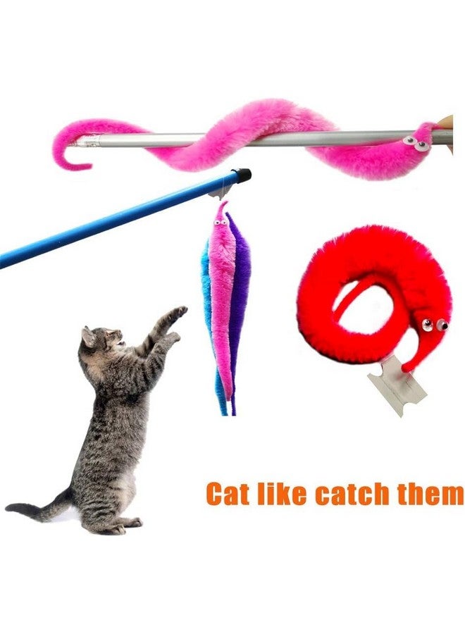 HICOBER Magic Tricks Kit Set Worm Toys, Fuzzy Worms on a String with Invisible String Wiggly Twisty Carnival Party Favors for Kids, Cat, Caterpillar Soft Toy for Party Supplies, Mixed Fuzzy Worms