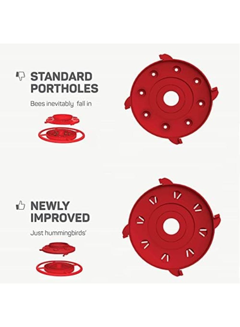 SYOSI 2PCS 16oz Hummingbird Feeders - Plastic Feeders for Outdoors with Ant Guard, Circular Perch, 8 Feeding Ports, Wide Mouth for Easy Filling, Detachable for Easy Cleaning - Image 5