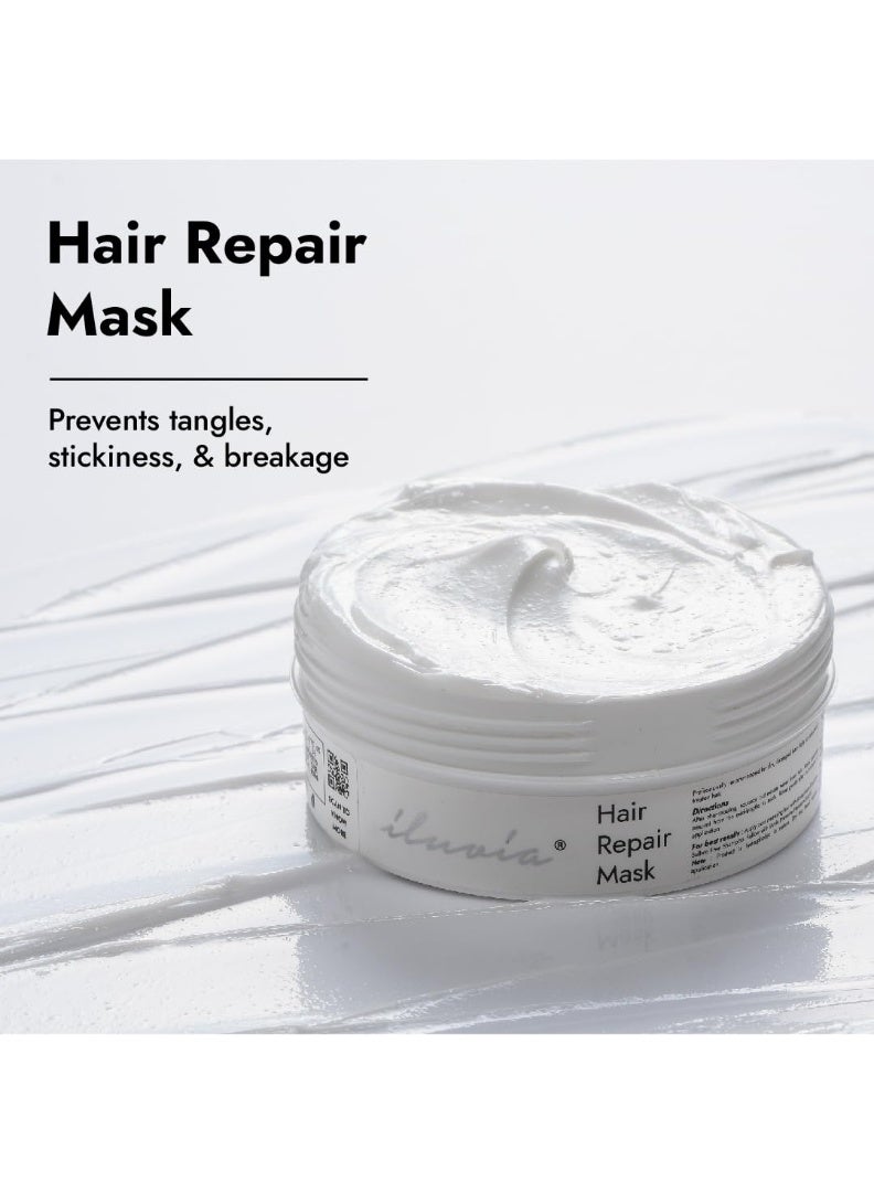 إلوفيا قناع إصلاح الشعر المقاوم للرطوبة والمضاد للتجعد، يعيد للشعر توازن رطوبة الشعر، ويصلح الشعر الجاف والمتقصف والمعالج كيميائياً، 200 جرام - طازج - Image 3