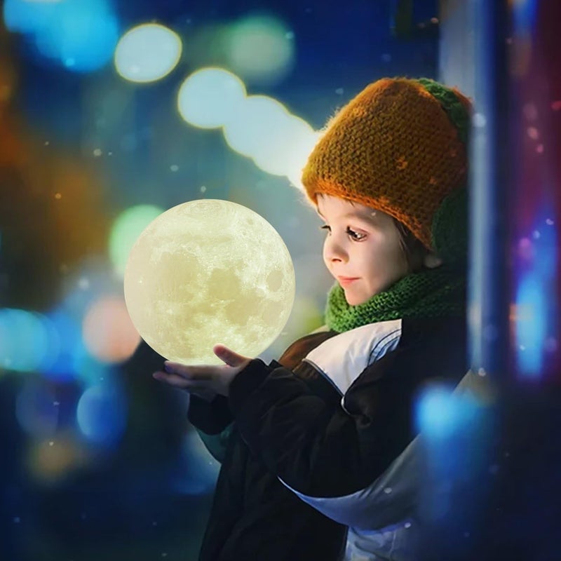 LOGROTATE Moon Lamp, 3D Printing 16 Colors LED Night Light, Moon Light with Stand and Time Setting & Remote & Touch Control, Lunar Lights for Birthday Kids Gifts Lovers Gifts (7 inch) - Image 5