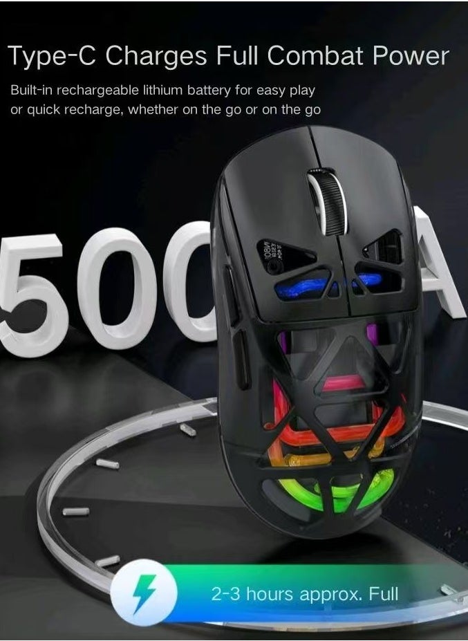 Generic Lightweight three-modeBluetooth wirelessEsports gamesOffice mouseRGB Illuminated Transparent Mouse  - Image 1