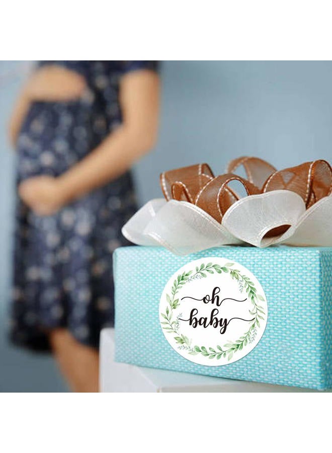 None/Brand 50 Pcs Greenery Baby Shower Thank You Labels, 2 Inch Oh Baby Stickers, Baby Gender Neutral Stickers, Baby Shower Favor Stickers, Thank You Stickers. - Image 4