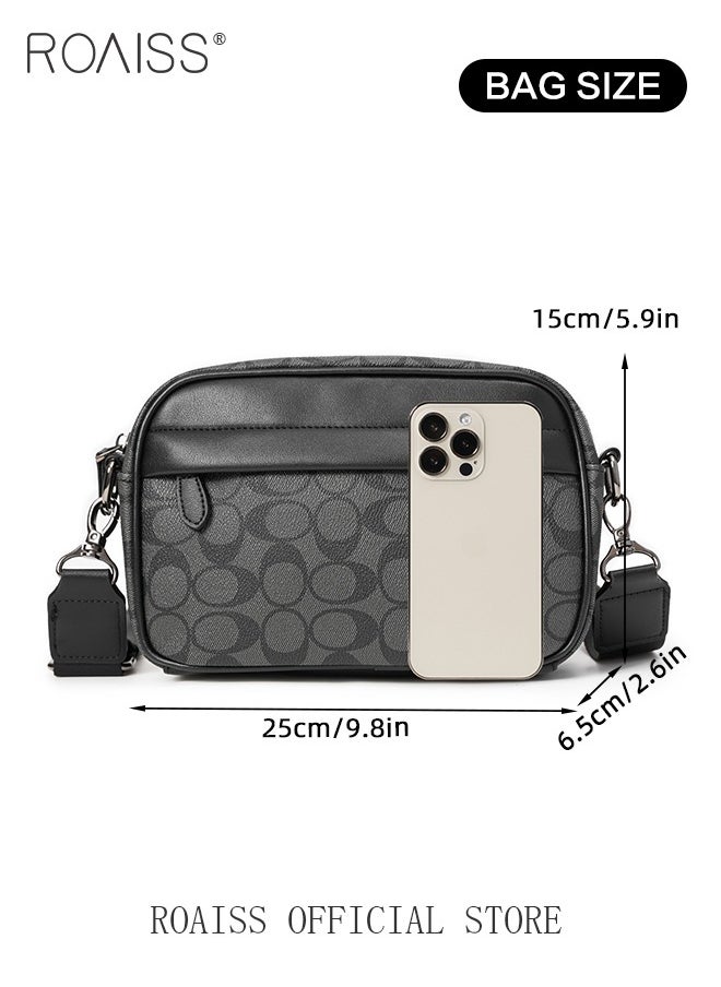 Plaid Pattern PU Leather Crossbody Bag for Men 5 Pockets Adjustable Strap Waterproof Large Capacity Shoulder Bag Mens Business Commuting Leisure Travel Street Trend Backpack - pzsku/Z78022FCD084BC71D9A94Z/45/_/1721461820/ea8ffed9-d5e2-4db5-a745-612599162ff0