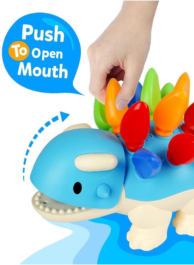 Coogam Coogam Dinosaur Fine Motor Skills Toy, Spike The Ankylosaurus Toys 13 Pcs, Sorting Stacking Dino Color Recognition Montessori Educational Gift Game for 2 3 4 Year Toddler  - Image 3