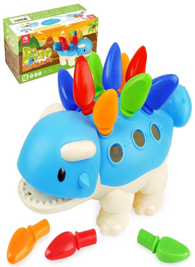 Coogam Coogam Dinosaur Fine Motor Skills Toy, Spike The Ankylosaurus Toys 13 Pcs, Sorting Stacking Dino Color Recognition Montessori Educational Gift Game for 2 3 4 Year Toddler  - Image 4