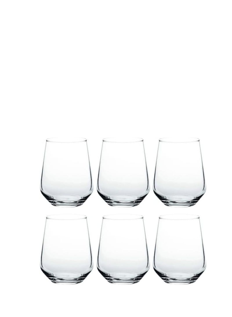 Pasabahce Large Juice and Water Cups Set of 6 - Allegra- (425ml)- Turkey Origin Clear - Image 1
