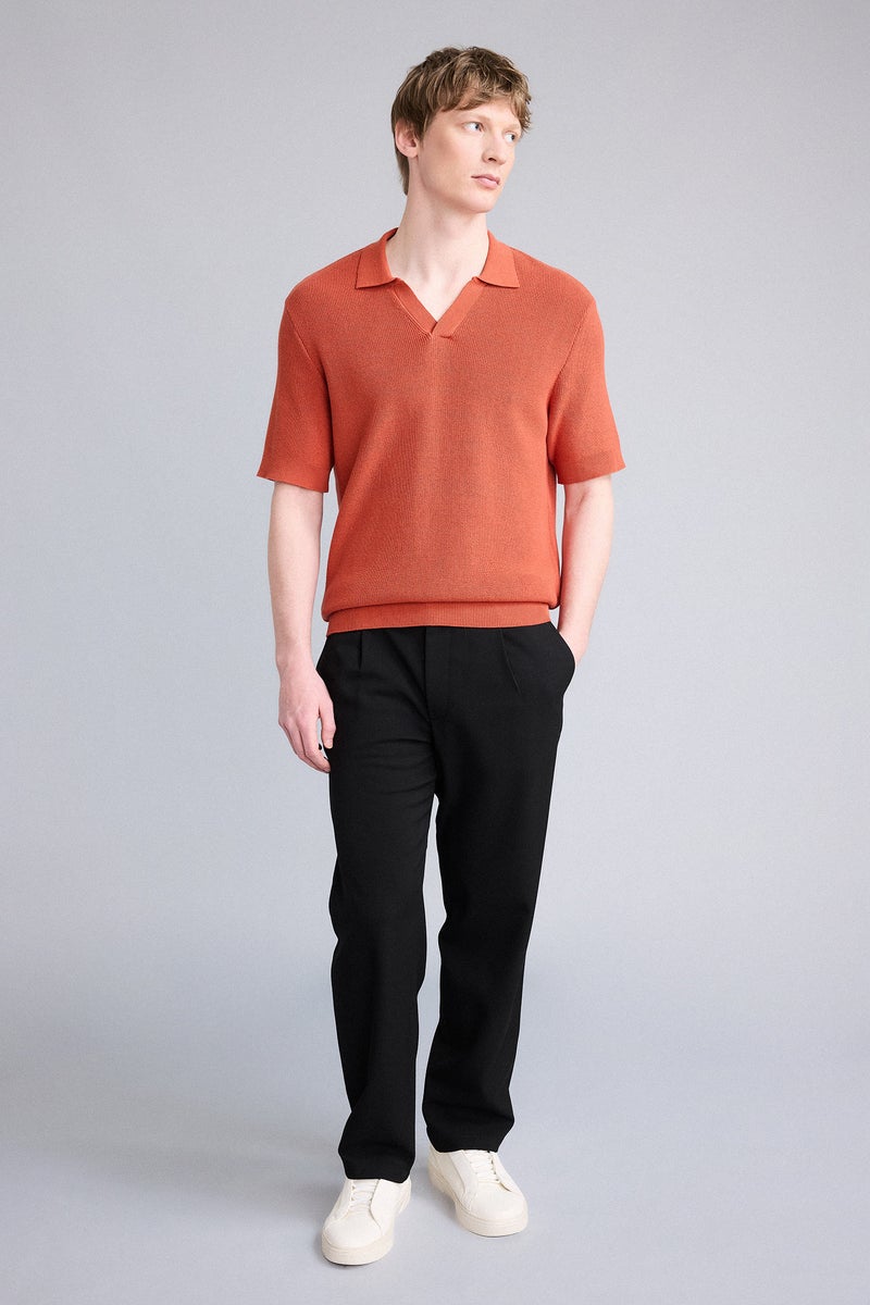 DeFacto Orange Man Cotton Polo T-Shirt Casual - Image 2