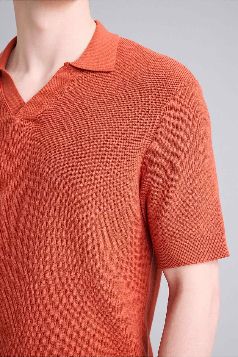 DeFacto Orange Man Cotton Polo T-Shirt Casual - Image 4