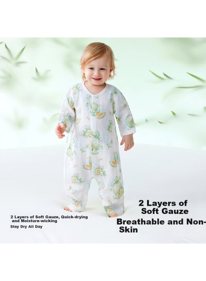 Beptides Baby Summer Thin Bodysuit Baby Back Mesh Breathable Seven-Point Sleeve Air-Conditioning Clothes Pajamas - Image 3