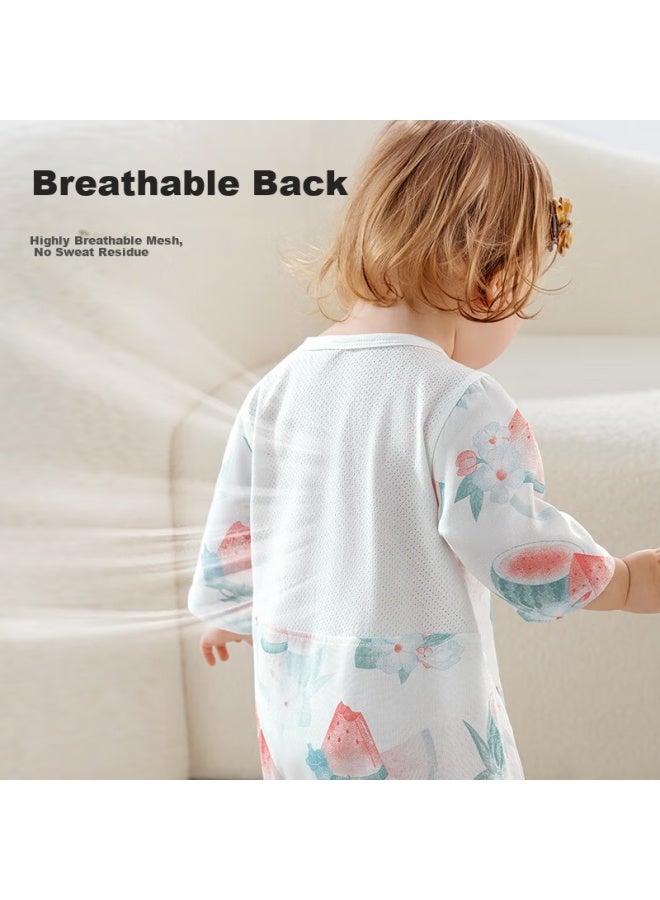 Beptides Baby Summer Thin Bodysuit Baby Back Mesh Breathable Seven-Point Sleeve Air-Conditioning Clothes Pajamas - Image 5