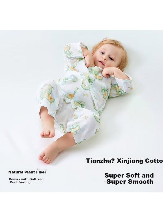 Beptides Baby Summer Thin Bodysuit Baby Back Mesh Breathable Seven-Point Sleeve Air-Conditioning Clothes Pajamas - Image 4