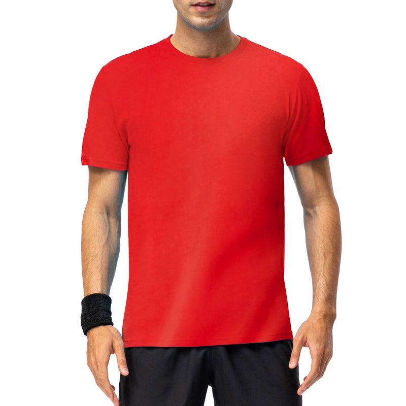 Men Women Short Sleeve T-Shirt O Neck Solid Cotton Shirts for Casual Sports Streets - Image 1