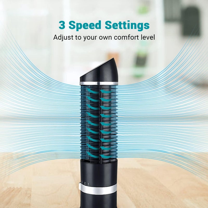 Dr. Prepare Oscillating Tower Fan, Desk Table Fan with 3 Speeds, Quiet Cooling, 60° Oscillation, 16 Inch Personal Small Bladeless for Bedroom Home Office Desktop - Image 3