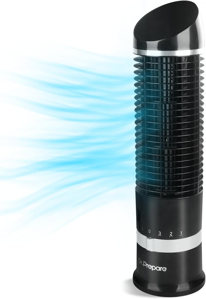 Dr. Prepare Oscillating Tower Fan, Desk Table Fan with 3 Speeds, Quiet Cooling, 60° Oscillation, 16 Inch Personal Small Bladeless for Bedroom Home Office Desktop - Image 1
