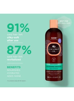 HASK HASK Monoi Coconut Oil Nourishing Shampoo - 355 ml | Hydrating & Nourishing Shampoo | Sulfate & Paraben Free  - Image 2