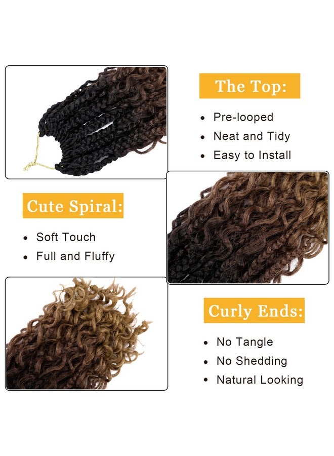 دورساني ضفائر شعر كروشيه من Goddess Box Braids بطول 14 بوصة، ضفائر شعر كروشيه بوهومية مسبقة التشكيل، أطراف مجعدة، 8 عبوات، 3 ضفائر كروشيه للنساء، وصلات شعر مضفرة صناعية (1B/30/27) - Image 3