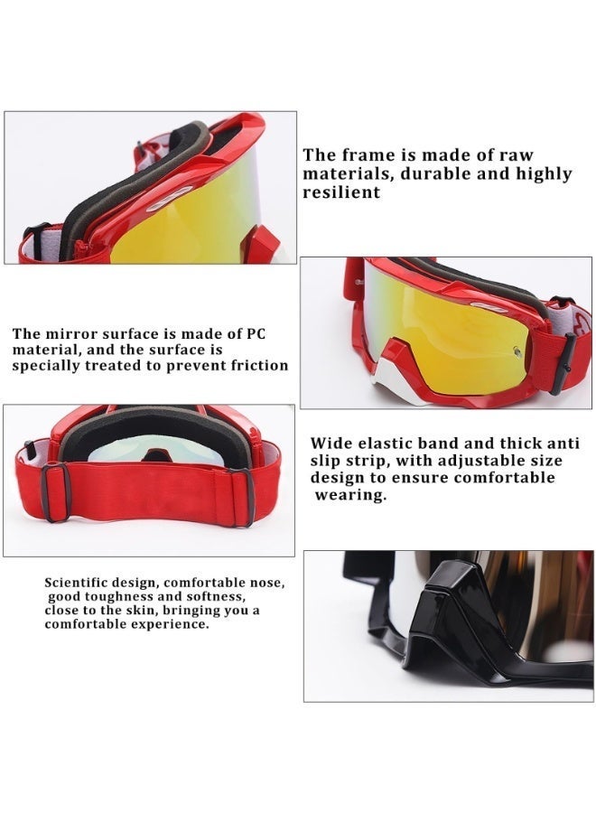 KOWVOWZ Motorcycle Goggles, Windproof Anti Fog Dirt Bike Motorcycle Goggle, Motocross Goggles, Riding Touring Face Mask Dust Proof Racing Goggle for Adults Men Women - Image 4