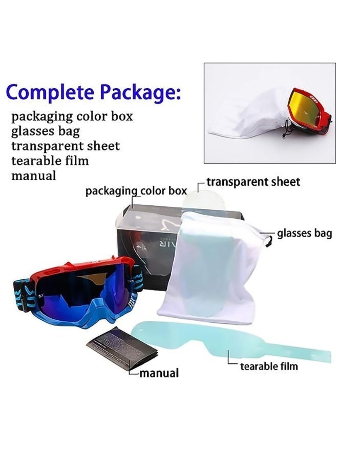 KOWVOWZ Motorcycle Goggles, Windproof Anti Fog Dirt Bike Motorcycle Goggle, Motocross Goggles, Riding Touring Face Mask Dust Proof Racing Goggle for Adults Men Women - Image 5