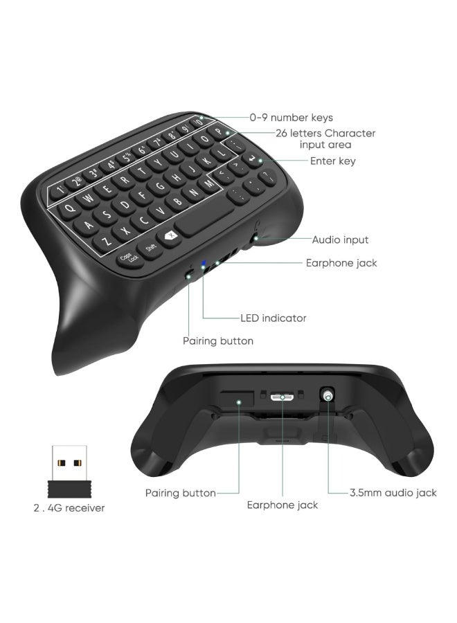 TRASSLE Keyboard for Xbox Series X/S, Wireless 2.4G Ergonomic USB Gamepad Keypad Chatpad with Audio and Headset Jack for Game Live Chat Compatiable with Xbox - Image 2