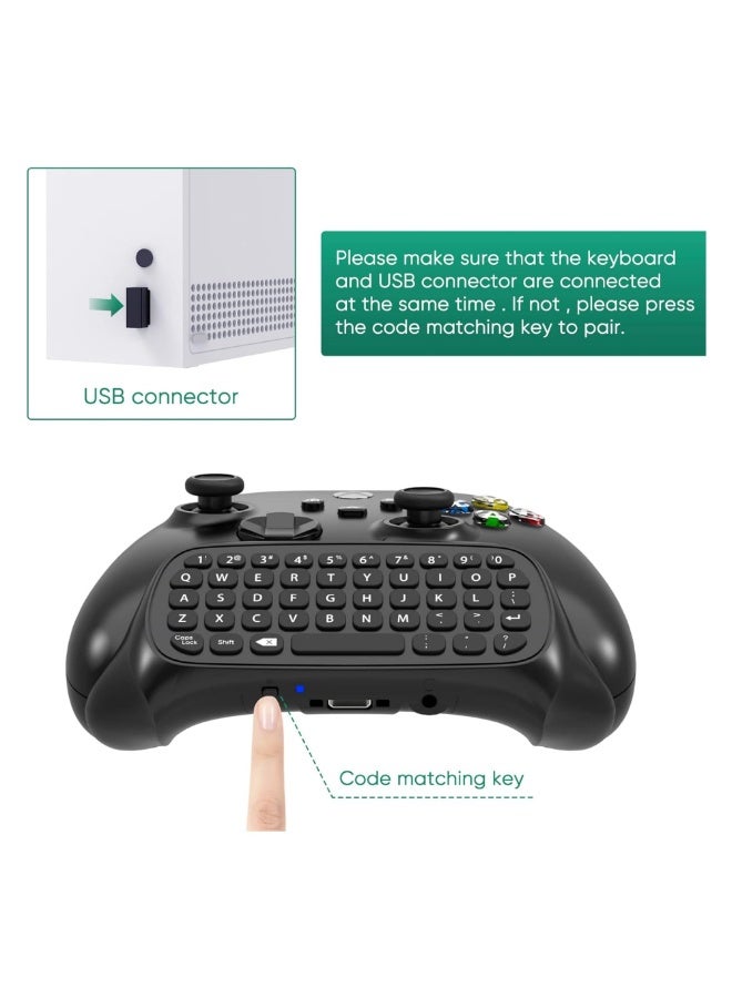 TRASSLE Keyboard for Xbox Series X/S, Wireless 2.4G Ergonomic USB Gamepad Keypad Chatpad with Audio and Headset Jack for Game Live Chat Compatiable with Xbox - Image 5
