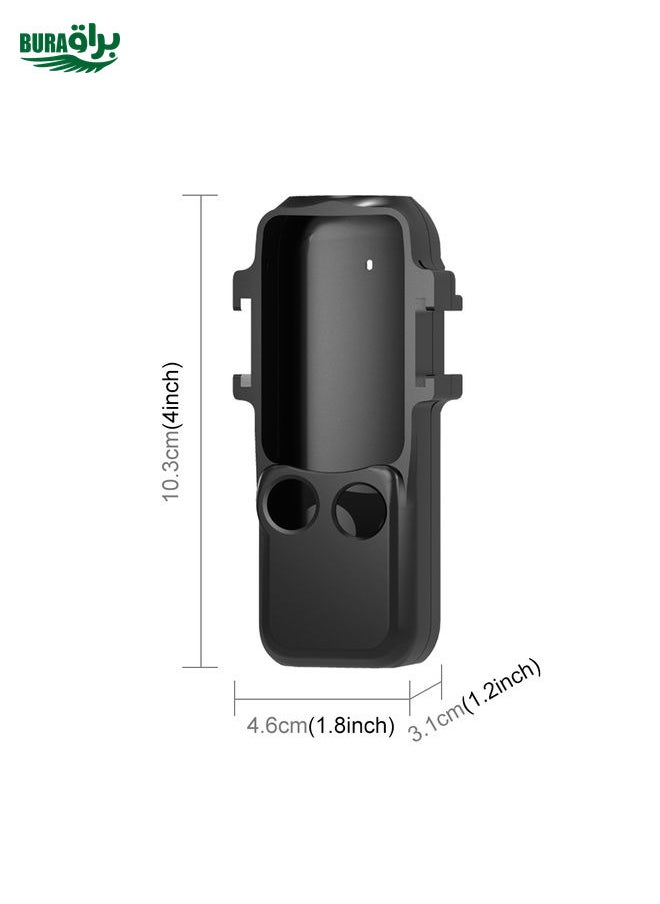 BURAQ For DJI OSMO Pocket 3 PULUZ Metal Protection Frame Cage Adapter Bracket with Dual Cold Shoes (Black)  - Image 4