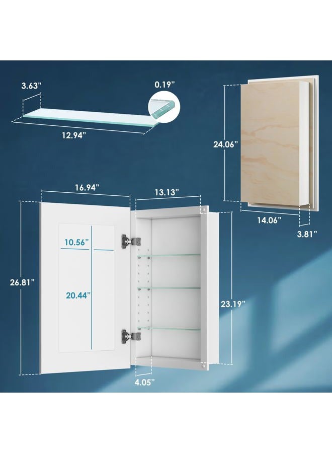 Houseables Medicine Cabinet No Mirror, Recessed Medicine Cabinet, Hidden in Wall Niche, Without Mirror, Chalkboard, Concealed, Built in, Between Stud Shelf Insert, for Bathroom Storage, 14x24 Inch (17x27) - Image 2