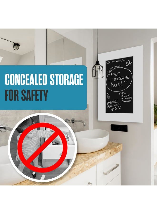 Houseables Medicine Cabinet No Mirror, Recessed Medicine Cabinet, Hidden in Wall Niche, Without Mirror, Chalkboard, Concealed, Built in, Between Stud Shelf Insert, for Bathroom Storage, 14x24 Inch (17x27) - Image 5