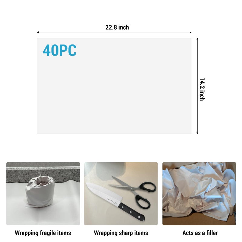 UBCGOTT Newsprint Bulk Packing Paper Sheets Wrap Paper for Moving, Shipping & Storage, Packing Materials, Protect Delicate Items, 22.8'' X 14.2'' (40 Pcs) - Image 4