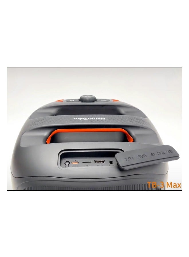 HainoTeko HainoTeko TB-3 Max Wireless Portable Bluetooth Speaker with 2 Wireless Mic RGB Lighting 160W Output Power Multi Functional Button Control for Indoor and Outdoor Black  - Image 5