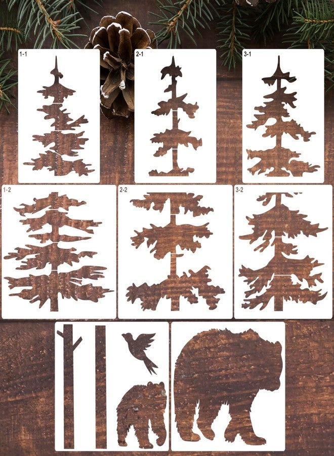 zosylley Large Pine Tree Stencils for Painting on Wood Fence 39” Giant Wall Stencils Skinny Tree Mural Draw Templates for Walls Window Furniture - Image 1