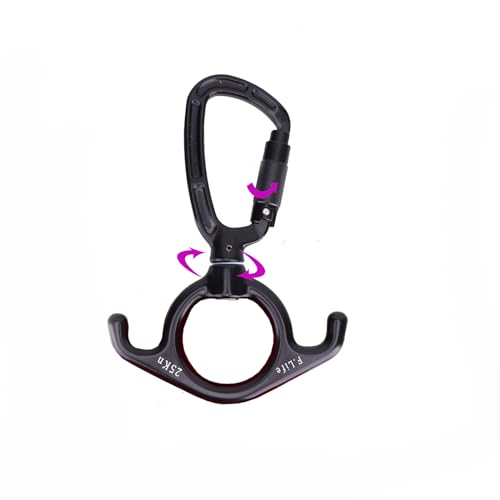 Flife Aerial Silks Hardware or Single Point Yoga Hammock Rigging Aluminum Swivel D Auto Locking Carabiner Rated 25KN Low Ceilings - Image 1