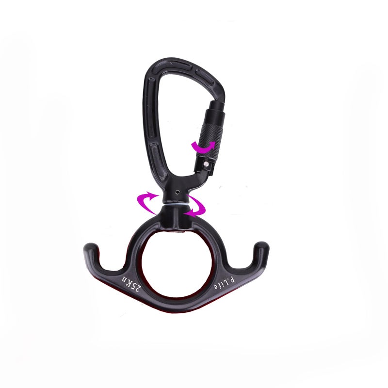 Flife Aerial Silks Hardware or Single Point Yoga Hammock Rigging Aluminum Swivel D Auto Locking Carabiner Rated 25KN Low Ceilings - Image 2