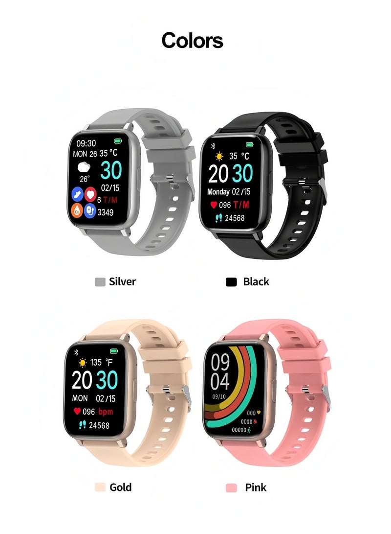 فولينيكس ساعة ذكية للاطفال ساعة ذكية ماركة كورية، متعددة اللغات الإنجليزية والعربية، ساعة لياقة بدنية مقاومة للماء، مكالمات بلوتوث، طلاء فراغ من سبائك الزنك، مراقبة معدل ضربات القلب، ساعة ذكية للرجال والنساء، هدية للبنات والأولاد - فضي - Image 2