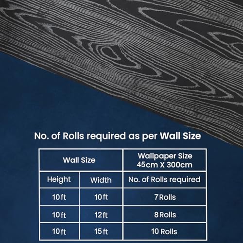 RedChimes Self-Adhesive Wallpaper Waterproof Old Furniture Vinyl Stickers Wooden Door Wardrobe Desktop PVC Wall Papers 45 X 304 CM- (Black Wood) - Image 3