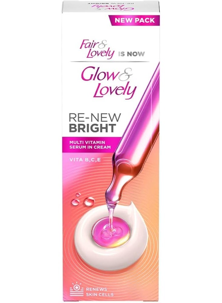 Glow & Lovely Re-New Bright Multi Vitamin Serum in Cream – Enriched with Vitamins B, C & E for Radiant & Glowing Skin 110g